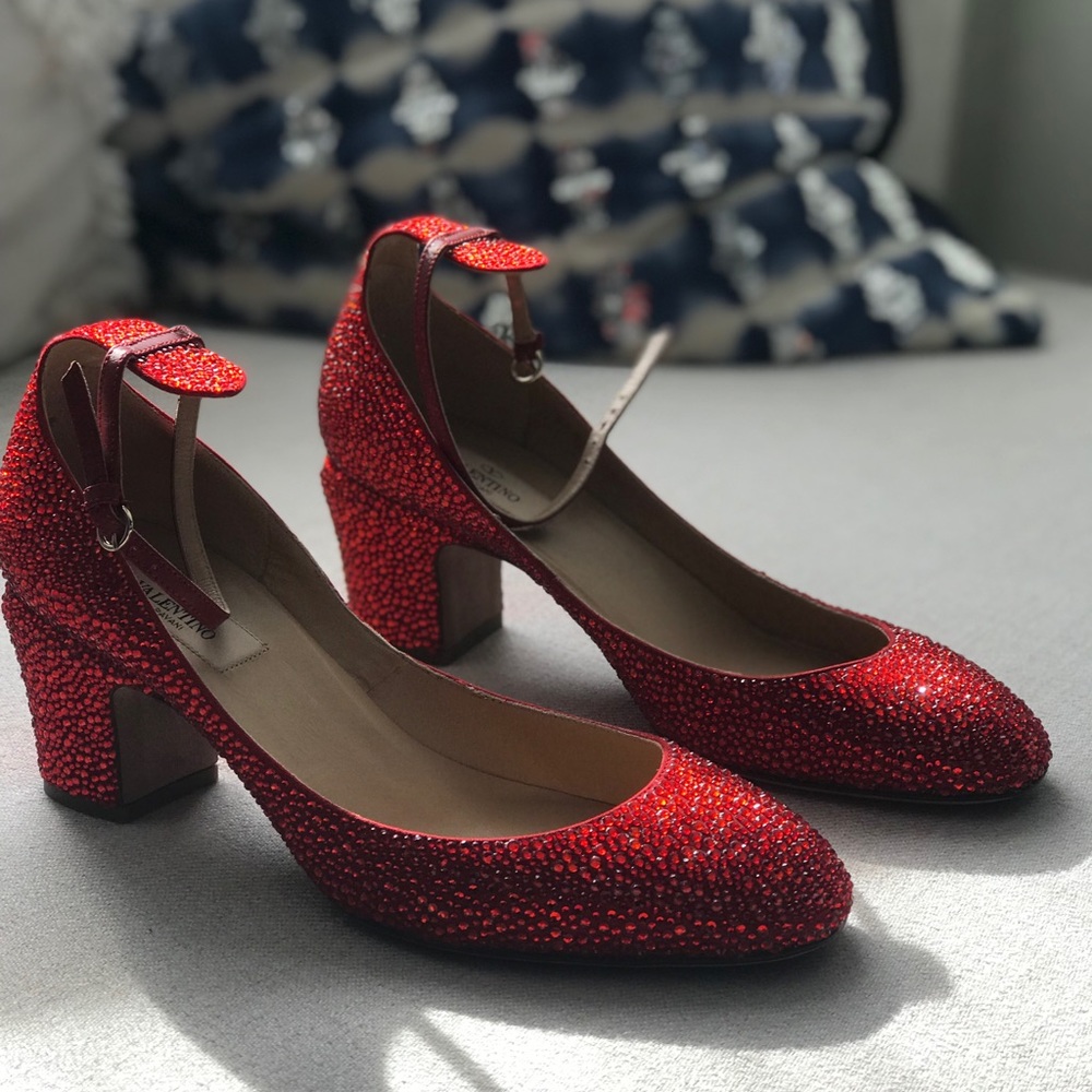 Valentino tango heels red crystals